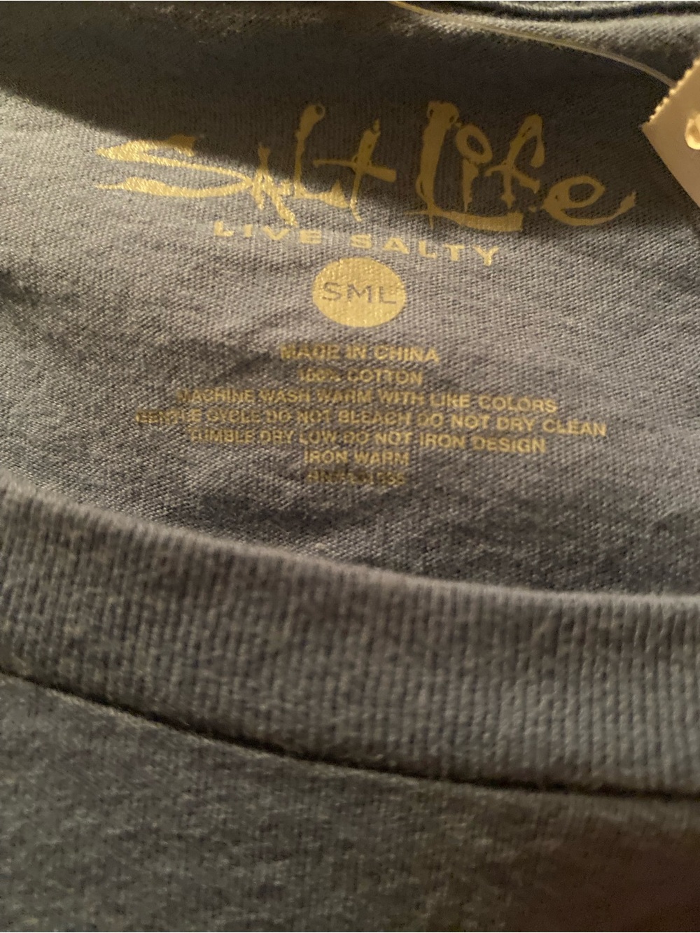 Salt Life Women’s Steel Blue Scoop Neck Live Salty L/ S Shirt NWT S - Picture 6 of 6